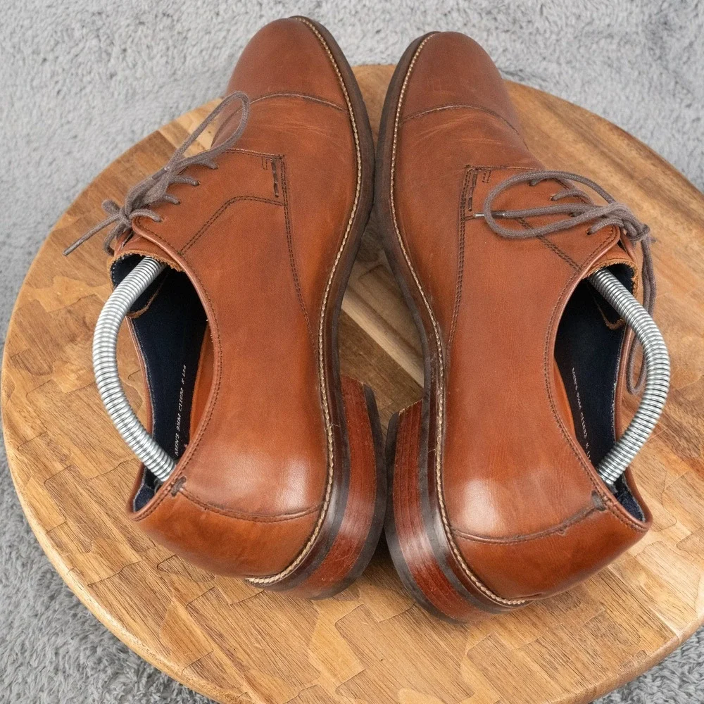 Cole Haan Mens Lenox Hill Oxford Size 9.5 M Cognac Tan Cap Toe Dress Shoe